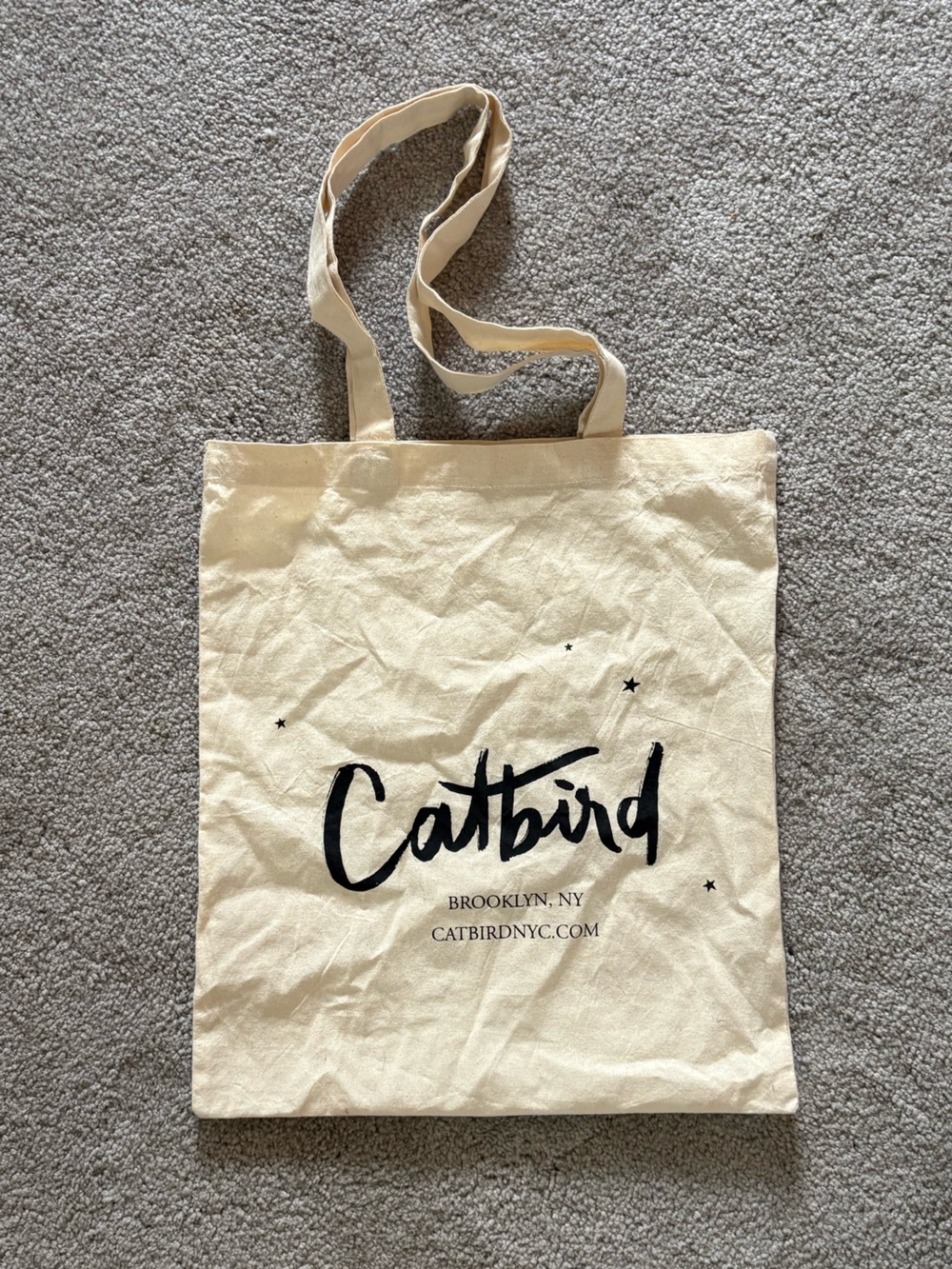 Catbird canvas tote bag